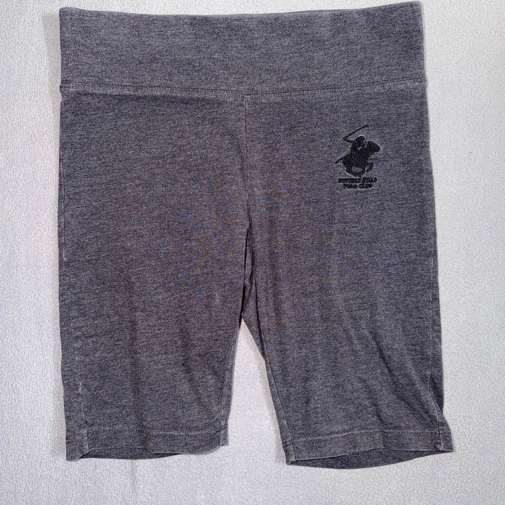 Beverly Hills Polo Club (S) Gray Heathered Biker Shorts Athleisure Sporty Casual
